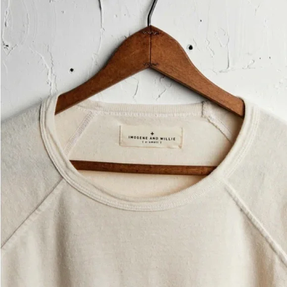 Imogene + Willie the long sleeve raglan in vintage white, s - Picture 5 of 12